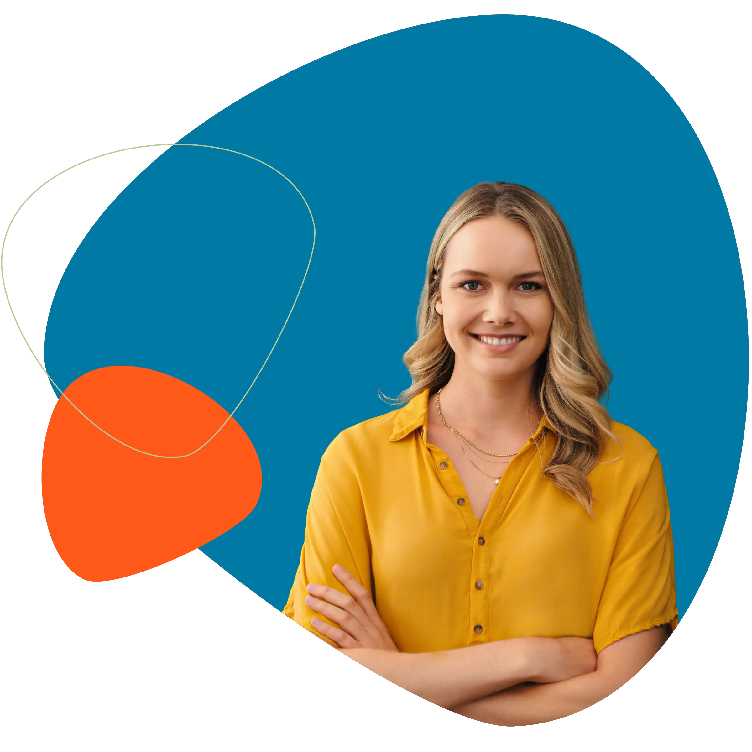 Woman in Yellow shirt looking at the camera