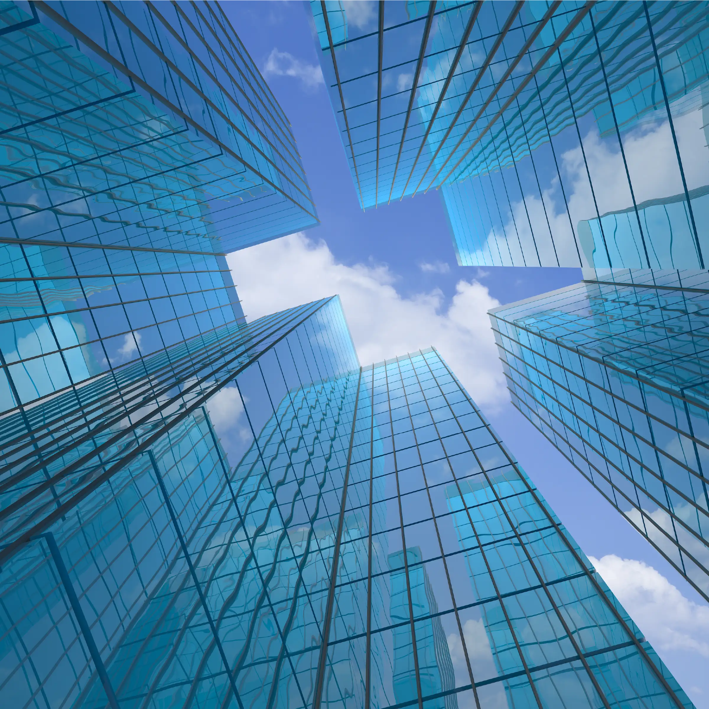 Looking up at Skyscrapers all the way to the sky